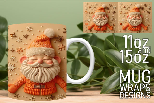 Stunning mug wrap templates, perfect for every occasion! , 3D Santa Sublimation HoodArtCraft 