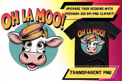 Stunning PNG artwork, for sublimation needs , Funny Cow Sublimation HoodArtCraft 