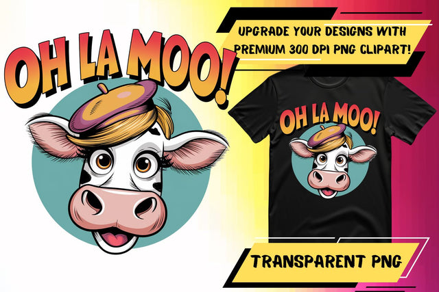 Stunning PNG artwork, for sublimation needs , Funny Cow Sublimation HoodArtCraft 