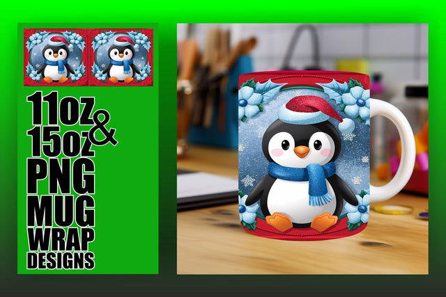 Stunning PNG designs, perfect for 11oz and 15oz mugs! , 3D Xmas Sublimation HoodArtCraft 