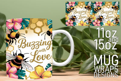 Stunning PNG designs, perfect for 11oz and 15oz mugs! , Bee Sublimation HoodArtCraft 