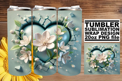 Stunning PNG wrap, perfect for your unique designs! , 3D Heart Sublimation afrosvg 