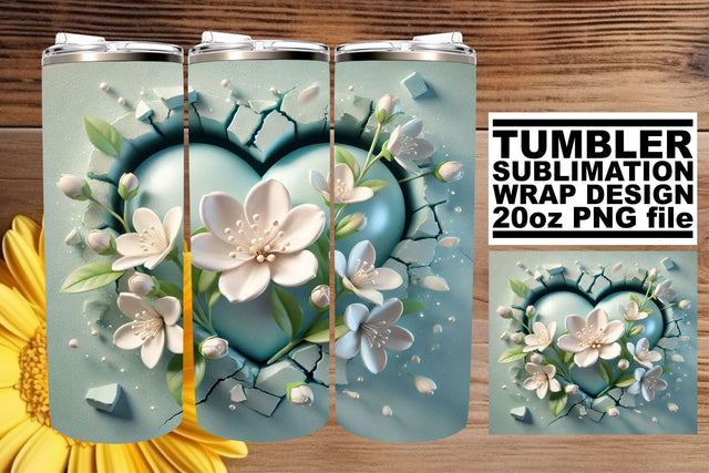 Stunning PNG wrap, perfect for your unique designs! , 3D Heart Sublimation afrosvg 