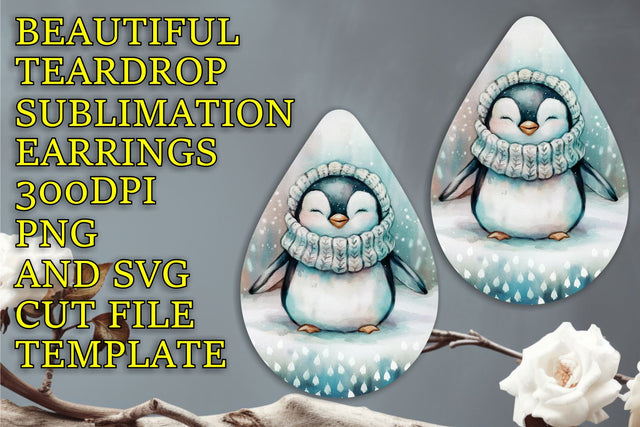 Stunning sublimation file for teardrop earrings, printable PNG, Animals Sublimation HoodArtCraft 