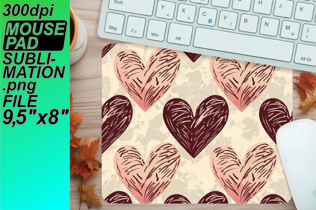 Stunning sublimation mouse pad, perfect for any desk! , Heart Sublimation HoodArtCraft 