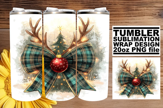 Stunning tumbler wrap, designed for vibrant colors! , Christmas Bow Sublimation afrosvg 