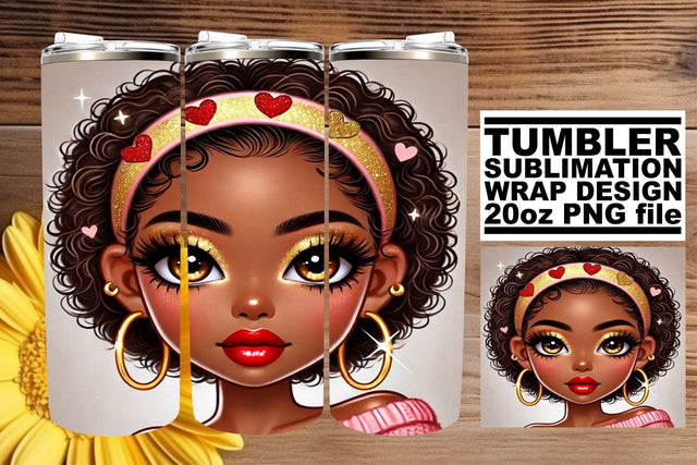 Stunning tumbler wrap, designed for vibrant colors! , Love Girl Sublimation afrosvg 
