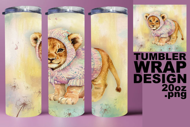 Stunning tumbler wrap, easy-to-use PNG for crafting! , Animals Sublimation HoodArtCraft 