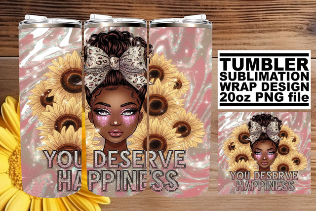 Stunning tumbler wrap, great for custom gifts! , Afro Woman Sublimation afrosvg 