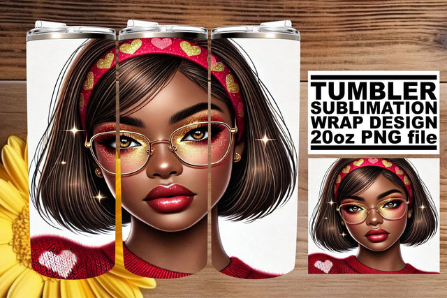 Stunning tumbler wrap, great for custom gifts! , Love Girl Sublimation afrosvg 