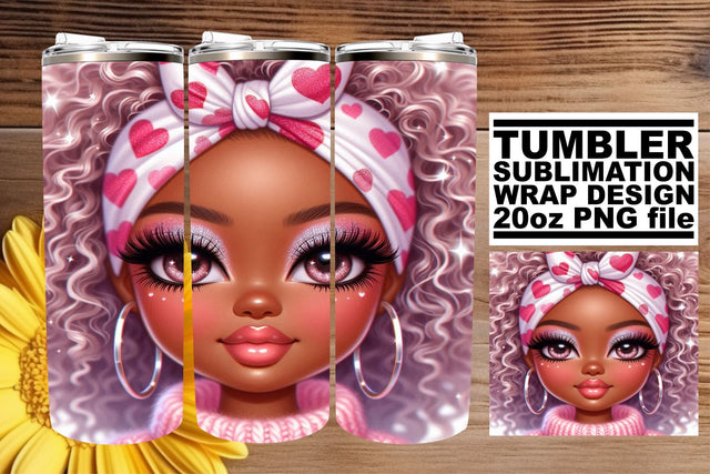 Stunning tumbler wrap, great for unique gift ideas! , Love Girl Sublimation afrosvg 