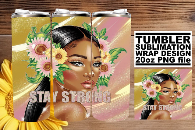Stunning tumbler wrap, ideal for your creative projects! , Afro Woman Sublimation afrosvg 
