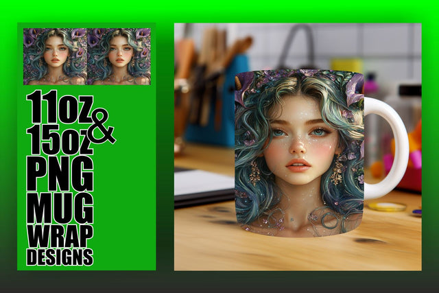 Stunning wraps for mugs, great for all crafting enthusiasts! , Fairy Sublimation HoodArtCraft 