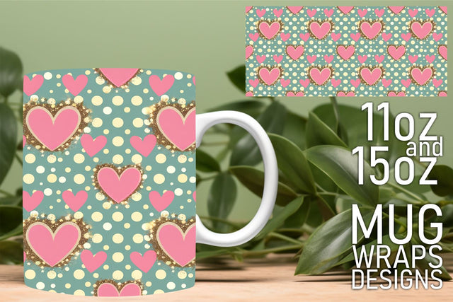Stunning wraps for mugs, great for all crafting enthusiasts! , Heart Sublimation HoodArtCraft 