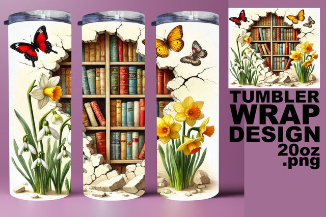 Stylish 20oz wrap, ideal for drinkware designs! , Books Sublimation HoodArtCraft 