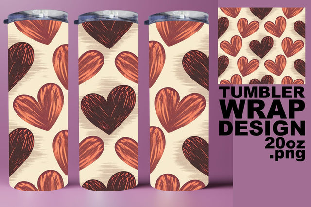 Stylish 20oz wrap, perfect for sublimation joy! , Heart Sublimation HoodArtCraft 