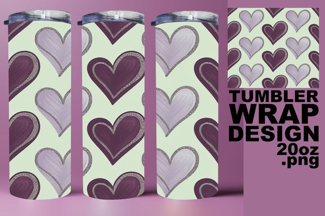 Stylish 20oz wrap, vibrant PNG for crafting fun! , Heart Sublimation HoodArtCraft 