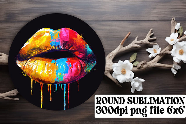 Stylish 3D Lips Ornaments Collection: Vibrant Sublimation Pack Sublimation afrosvg 
