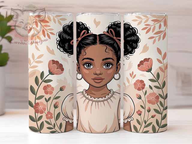 Stylish Afro Girl Tumbler, Cultural Art, Stylish Design, Empowerment Theme, Tumbler Wrap, Sublimation Design, 20oz Tumbler Sublimation Lara' s Designs 