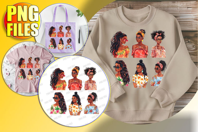Stylish Afro Woman PNG for Sublimation Sublimation afrosvg 