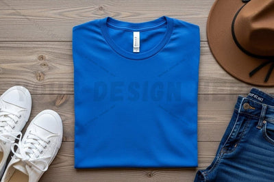 Stylish blue t-shirt mockup design Mock Up Photo Regulrcrative 