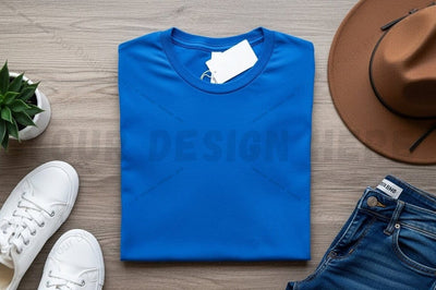 Stylish blue t-shirt mockup design Mock Up Photo Regulrcrative 