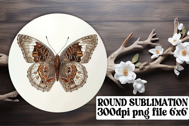 Stylish Butterfly Round Sublimation for Keyrings and Car Accessories Sublimation afrosvg 
