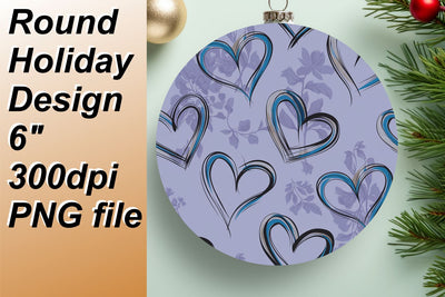 Stylish circle designs for fun keychain projects, perfect for sublimation., Heart Sublimation HoodArtCraft 