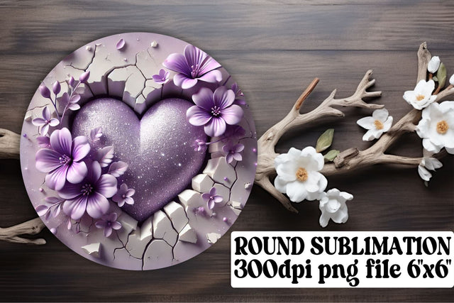 Stylish circle designs, ideal for keychain sublimation ideas! , 3D Heart Sublimation afrosvg 