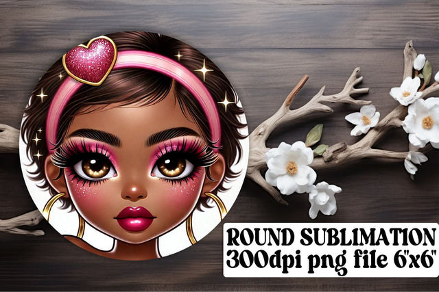 Stylish circle designs, perfect for vibrant keychain projects! , Love Girl Sublimation afrosvg 