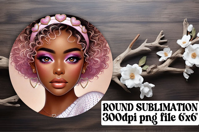 Stylish circle PNGs for personalized keychain designs! , Love Girl Sublimation afrosvg 