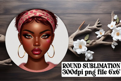 Stylish circle PNGs for unique keychain projects, sublimation-ready! , Love Girl Sublimation afrosvg 