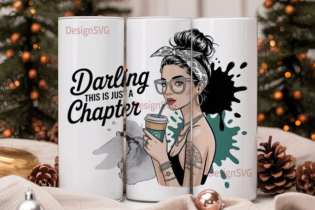 Stylish Coffee Girl 20oz Tumbler Wrap Sublimation DesignSVG 