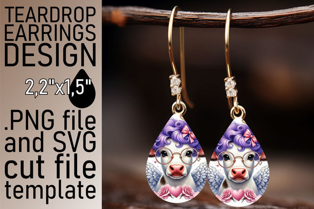 Stylish design, ideal for custom earrings! , Valentines Sublimation afrosvg 