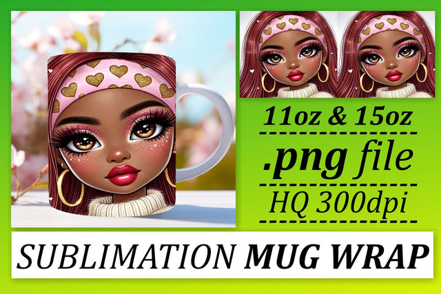Stylish designs for 11oz and 15oz mugs, get started! , Love Girl Sublimation afrosvg 