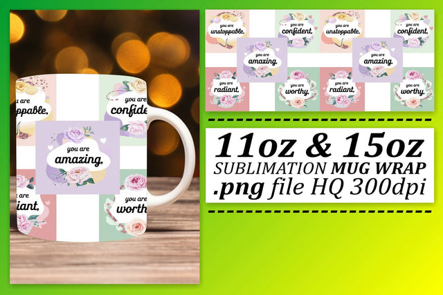 Stylish designs for 11oz and 15oz mugs, get started! , Quote Sublimation afrosvg 