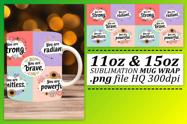 Stylish designs for 11oz and 15oz mugs, get started! , Quote Sublimation afrosvg 