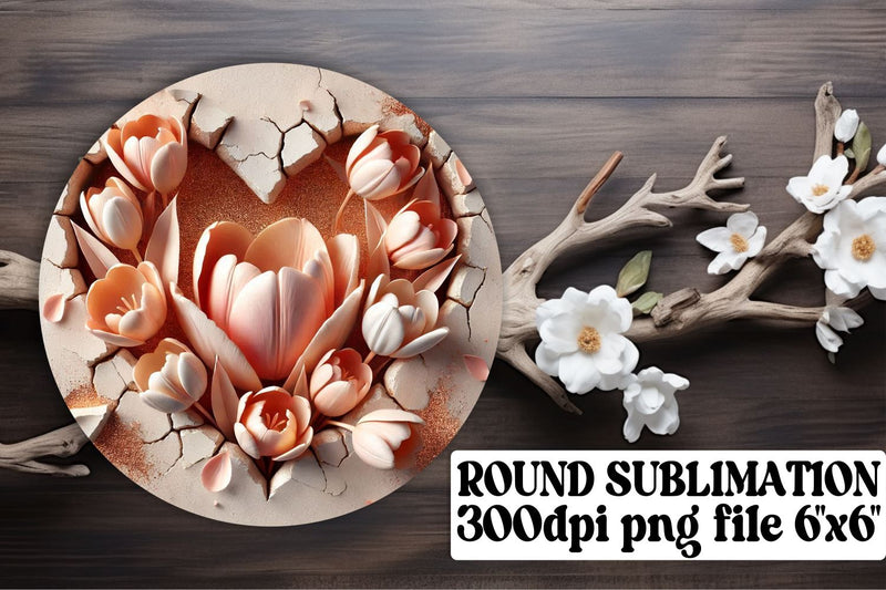 Stylish designs for keychains, perfect for sublimation circles! , 3D Heart Sublimation afrosvg 