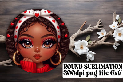 Stylish designs for keychains, perfect for sublimation circles! , Love Girl Sublimation afrosvg 