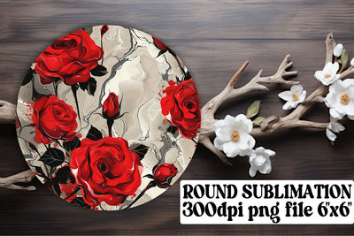 Stylish Floral Pattern Keychain: Sublimation Coaster, Circle Decor Sublimation afrosvg 