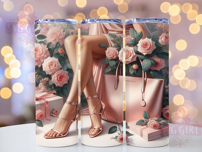 Stylish Glam Legs Tumbler, Fashion Girl Wrap, Stylish Glam Design, Sublimation Cup, 20oz Skinny Tumbler, Chic Drinkware, Glamour Style Sublimation SvggirlplusArt 