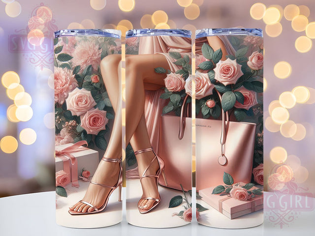 Stylish Glam Legs Tumbler, Fashion Girl Wrap, Stylish Glam Design, Sublimation Cup, 20oz Skinny Tumbler, Chic Drinkware, Glamour Style Sublimation SvggirlplusArt 