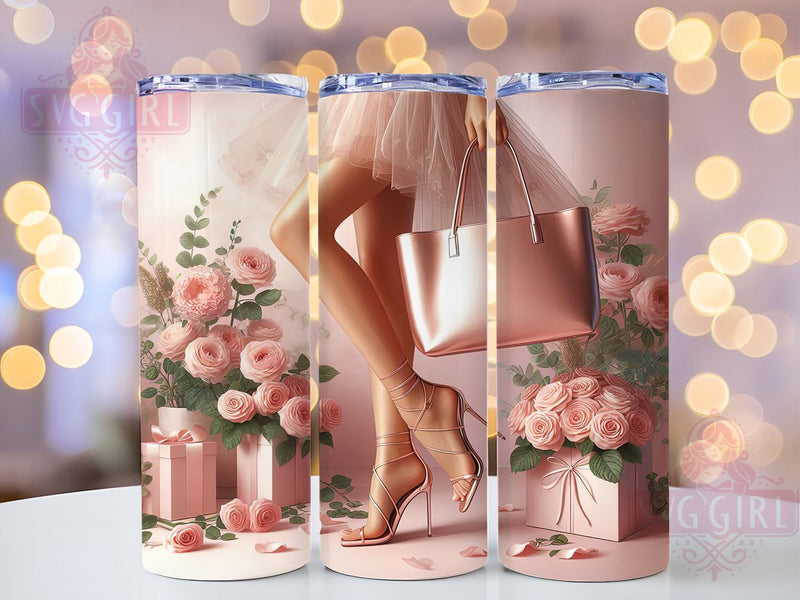 Stylish Glam Legs Tumbler, Fashion Girl Wrap, Stylish Glam Design, Sublimation Cup, 20oz Skinny Tumbler, Chic Drinkware, Glamour Style Sublimation SvggirlplusArt 