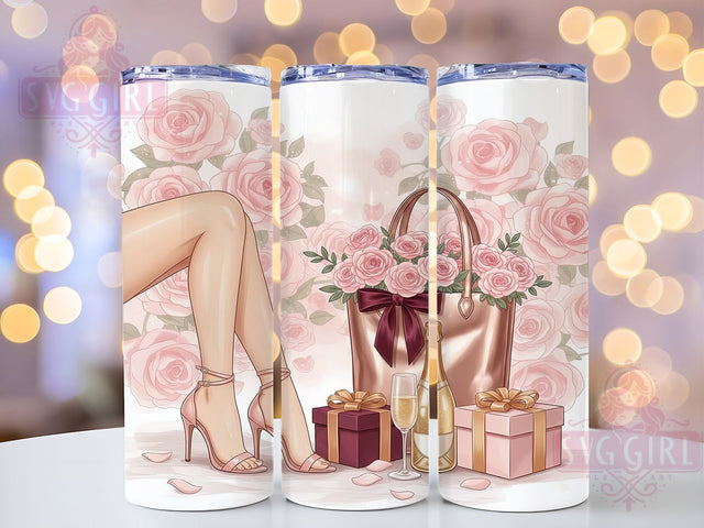Stylish Glam Legs Tumbler, Fashion Girl Wrap, Stylish Glam Design, Sublimation Cup, 20oz Skinny Tumbler, Chic Drinkware, Glamour Style Sublimation SvggirlplusArt 