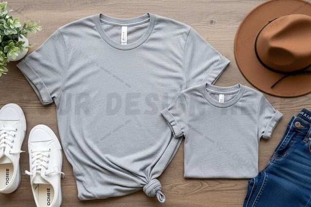 Stylish gray t-shirt mockup design Mock Up Photo Regulrcrative 