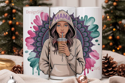 Stylish Mama Iced Coffee 20oz Tumbler Sublimation DesignSVG 