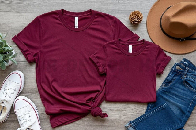 Stylish maroon t-shirt mockup design Mock Up Photo Regulrcrative 