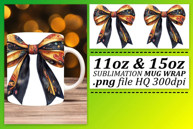 Stylish mug templates, ideal for coffee enthusiasts! , Bow Sublimation afrosvg 