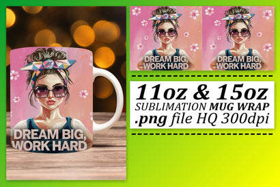 Stylish mug wrap PNGs, impress with every sip! , Woman Sublimation afrosvg 