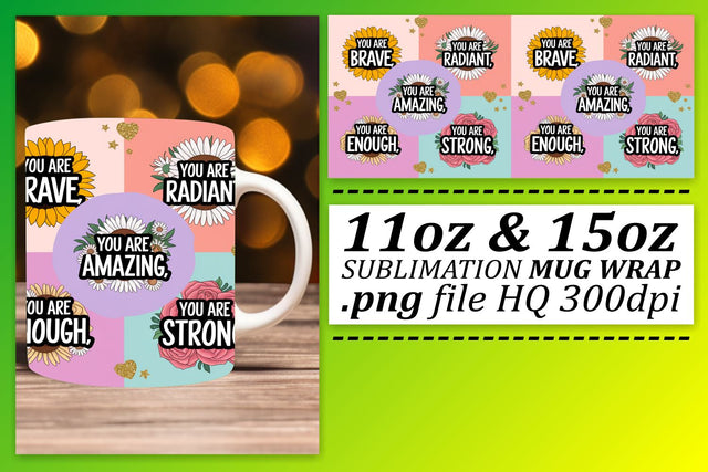 Stylish mug wrap PNGs, perfect for DIY projects! , Quote Sublimation afrosvg 